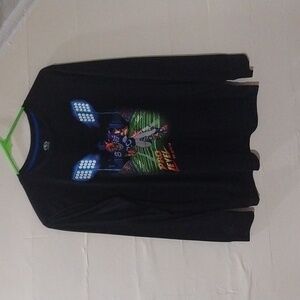Athletic Works Black Long Sleeve Tee with Football Graphic